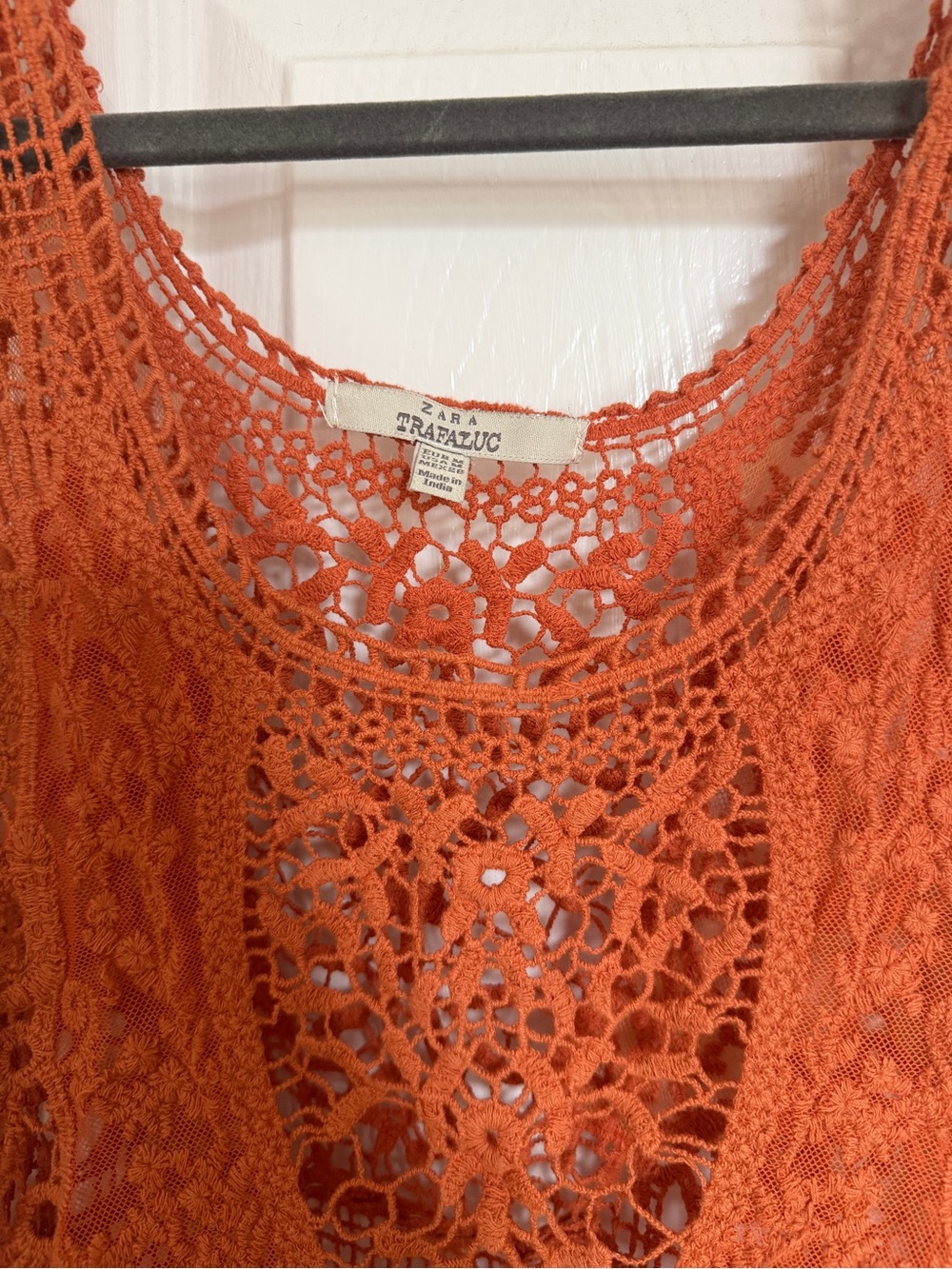 Crochet Lace Tank Top in Deep Rust - Picture 2 of 4